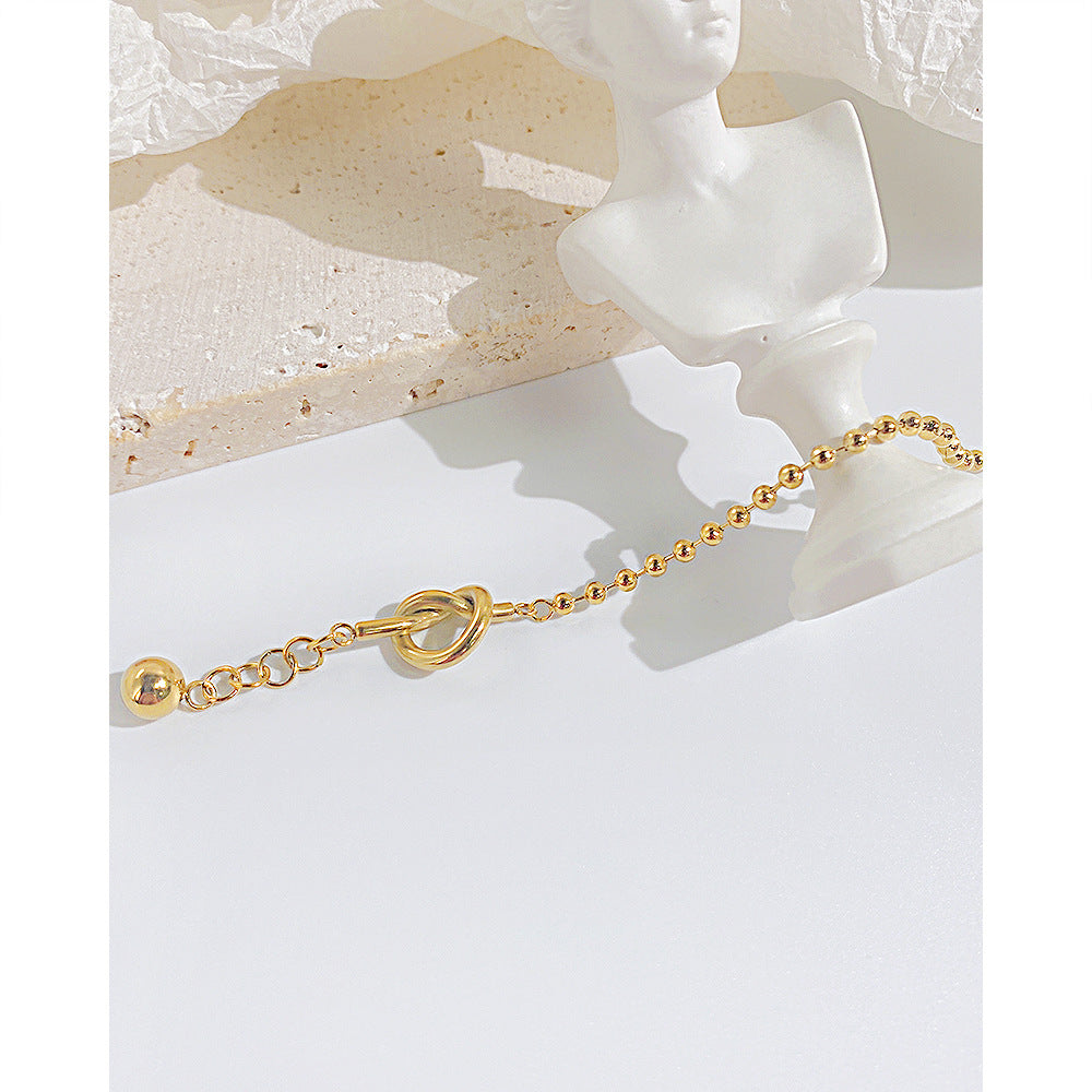Golden Heart Necklace & Dainty Beaded Bracelet Bundle