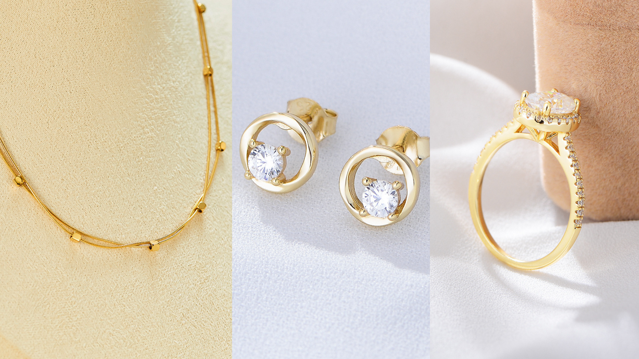 Lustrous Glow Jewelry Set β Necklace, Earrings & Ring Trio