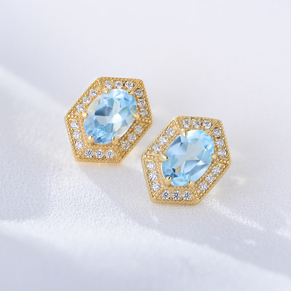 Celestial Aqua Jewelry Set β Ring & Earring Duo