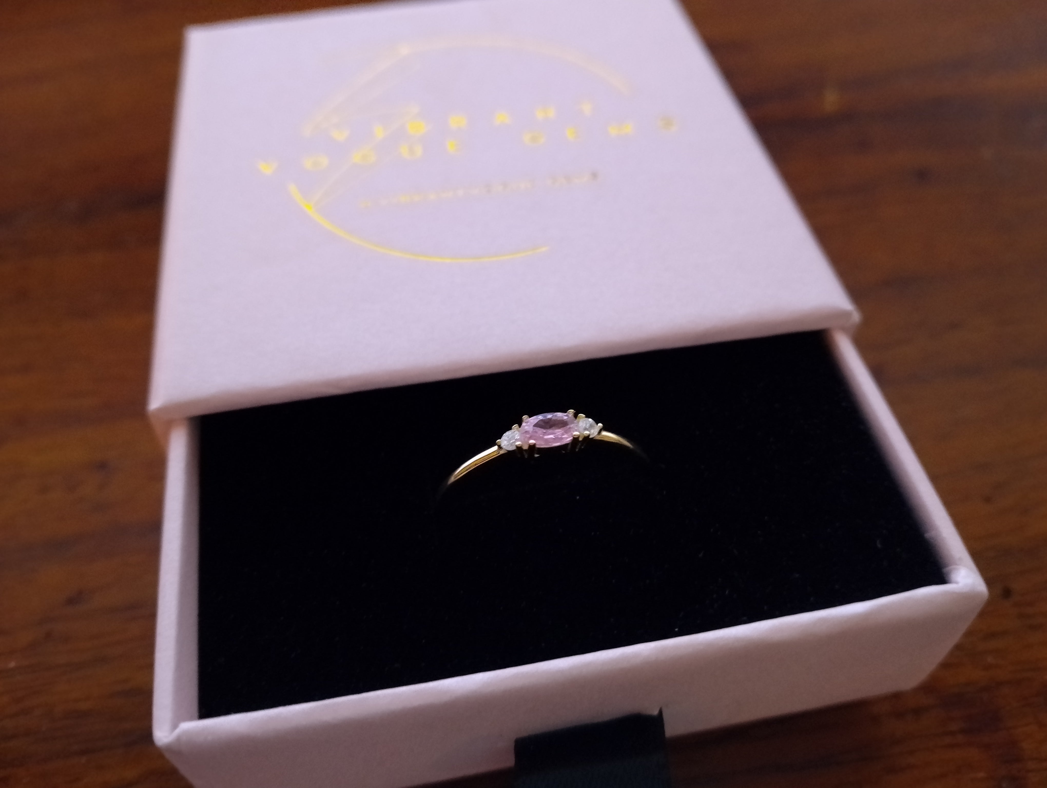 Pink Teardrop Radiance Ring