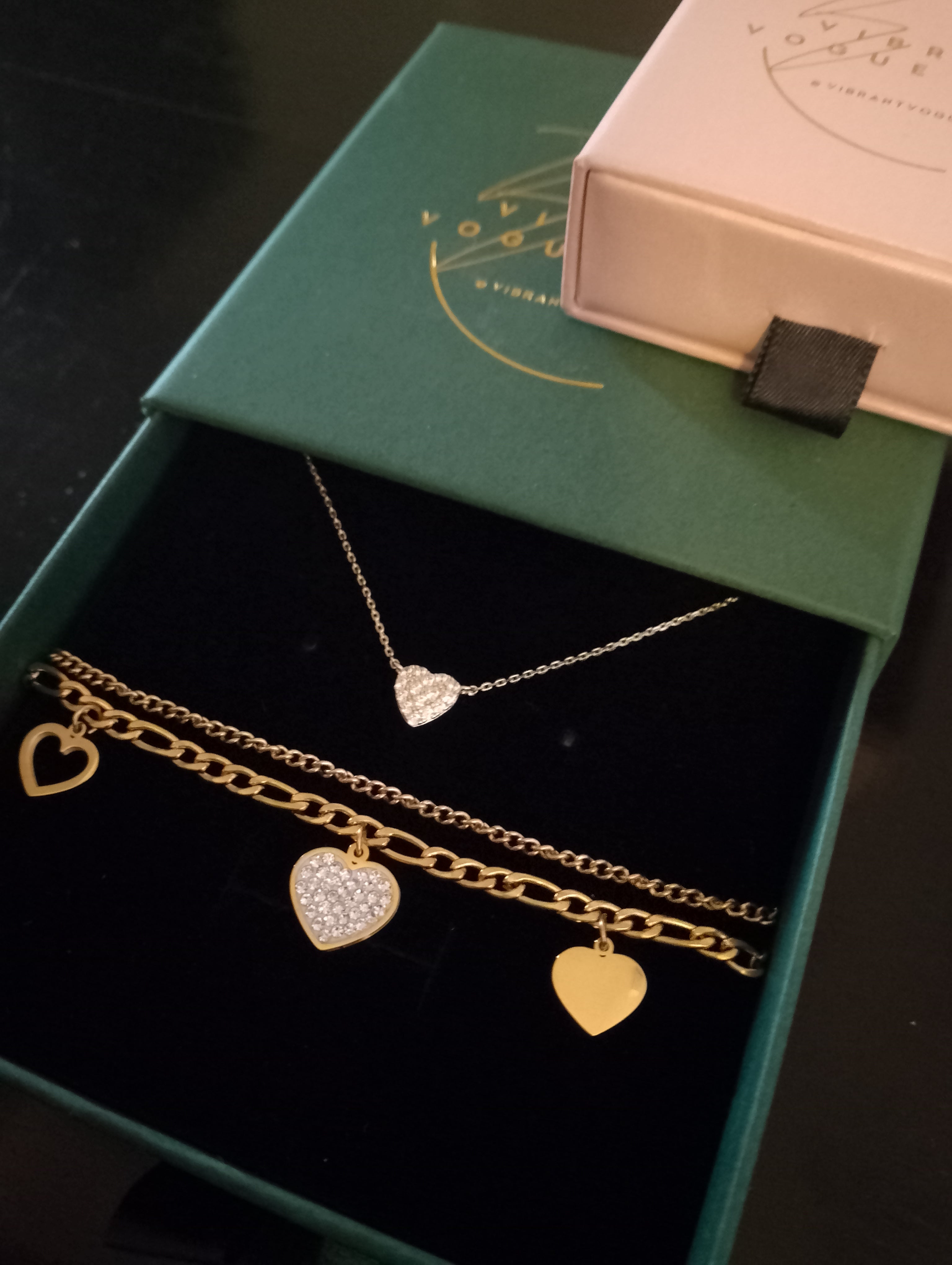 The Luxe Heart Charm Set