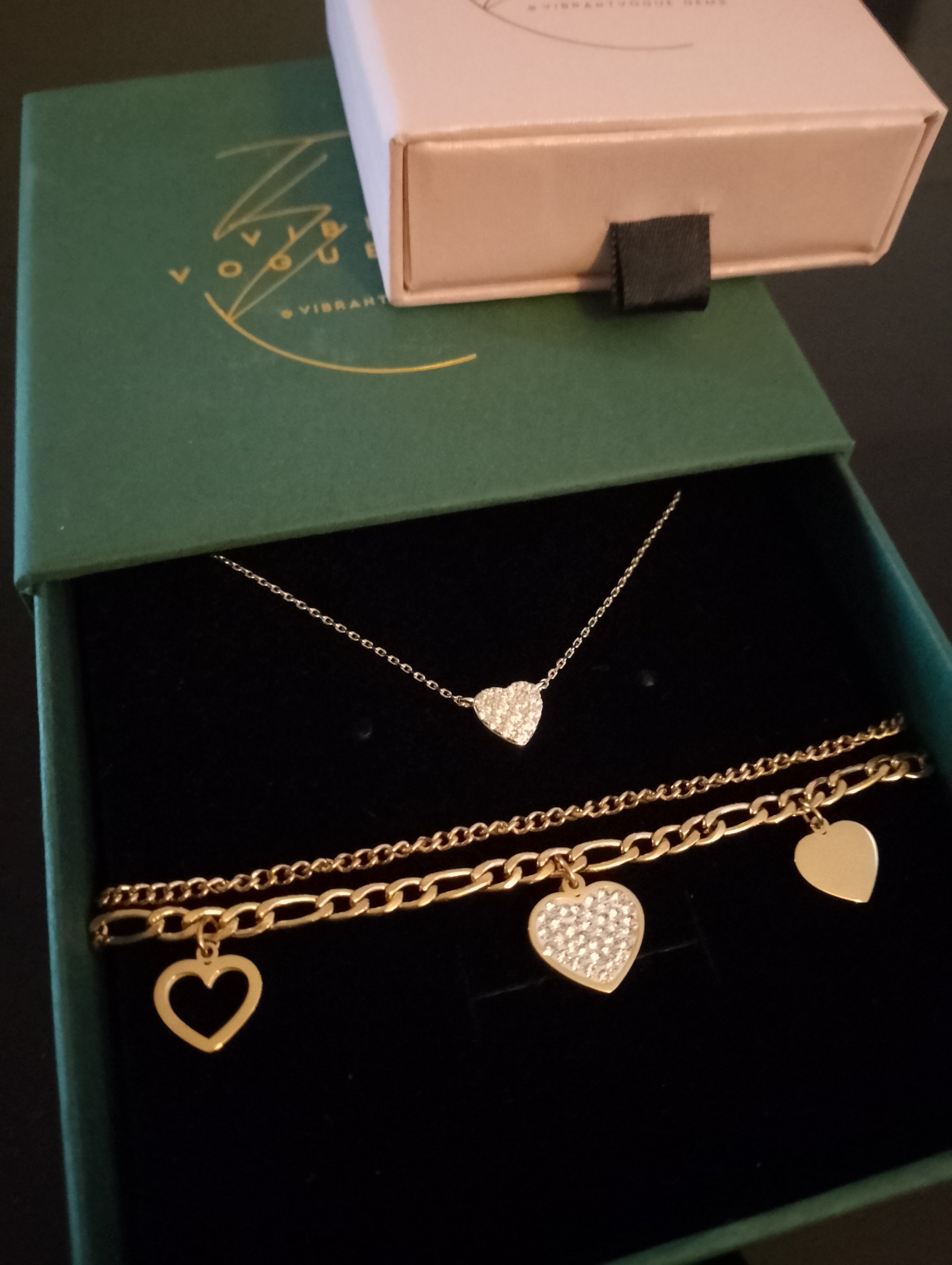 The Luxe Heart Charm Set