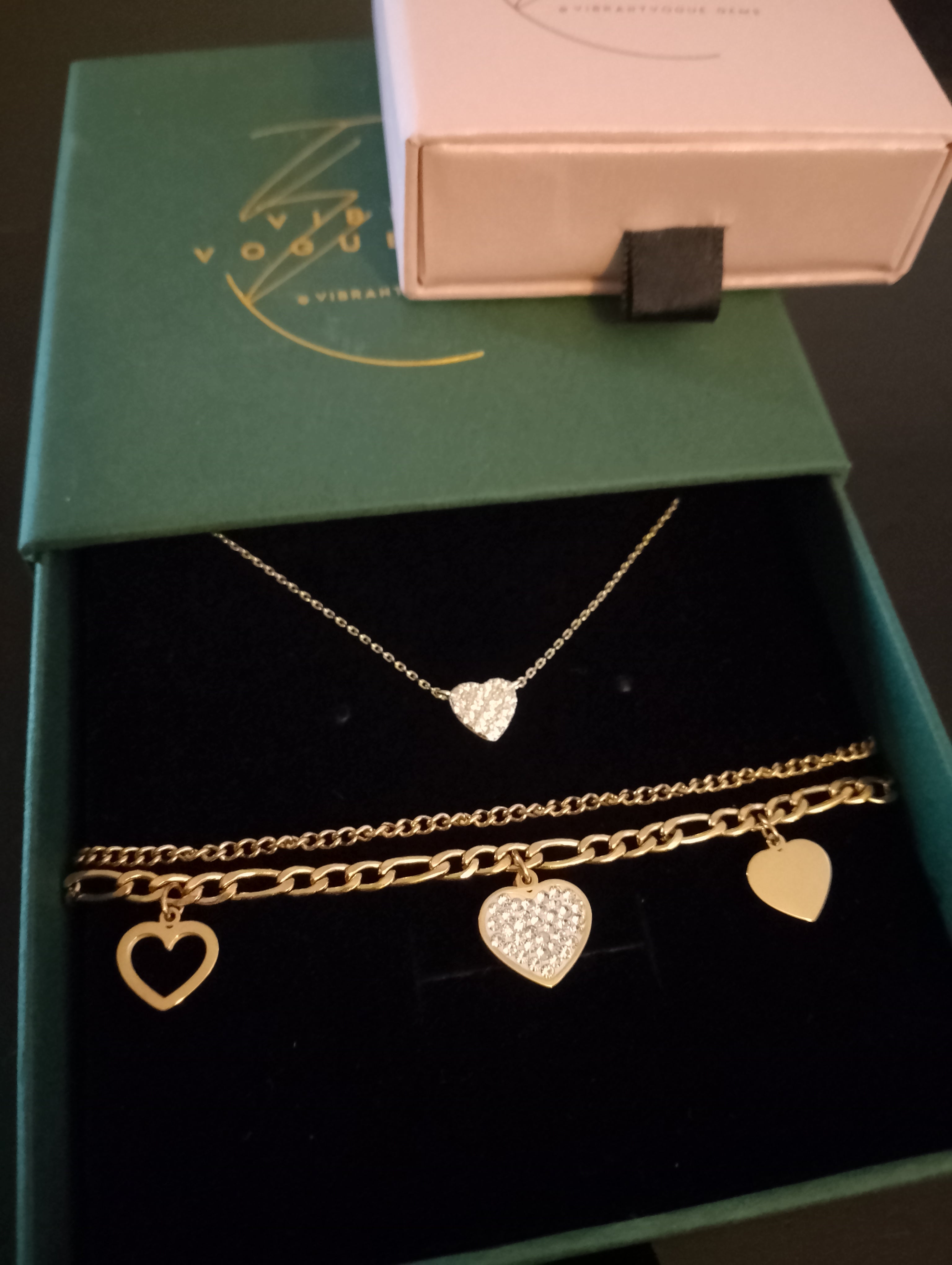 The Luxe Heart Charm Set