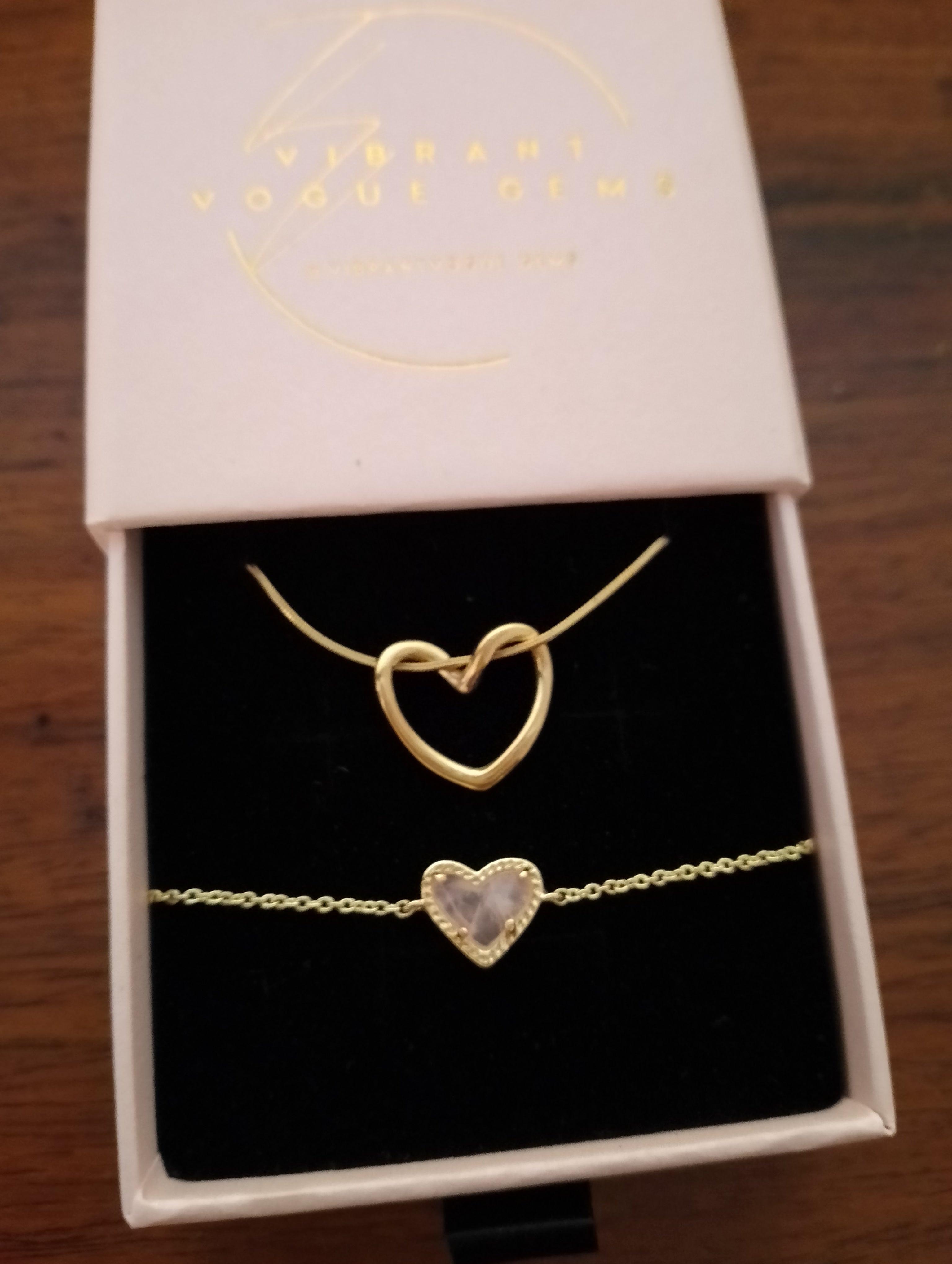 π Heart-to-Heart Necklace & Pink Quartz Love Bracelet Bundle π