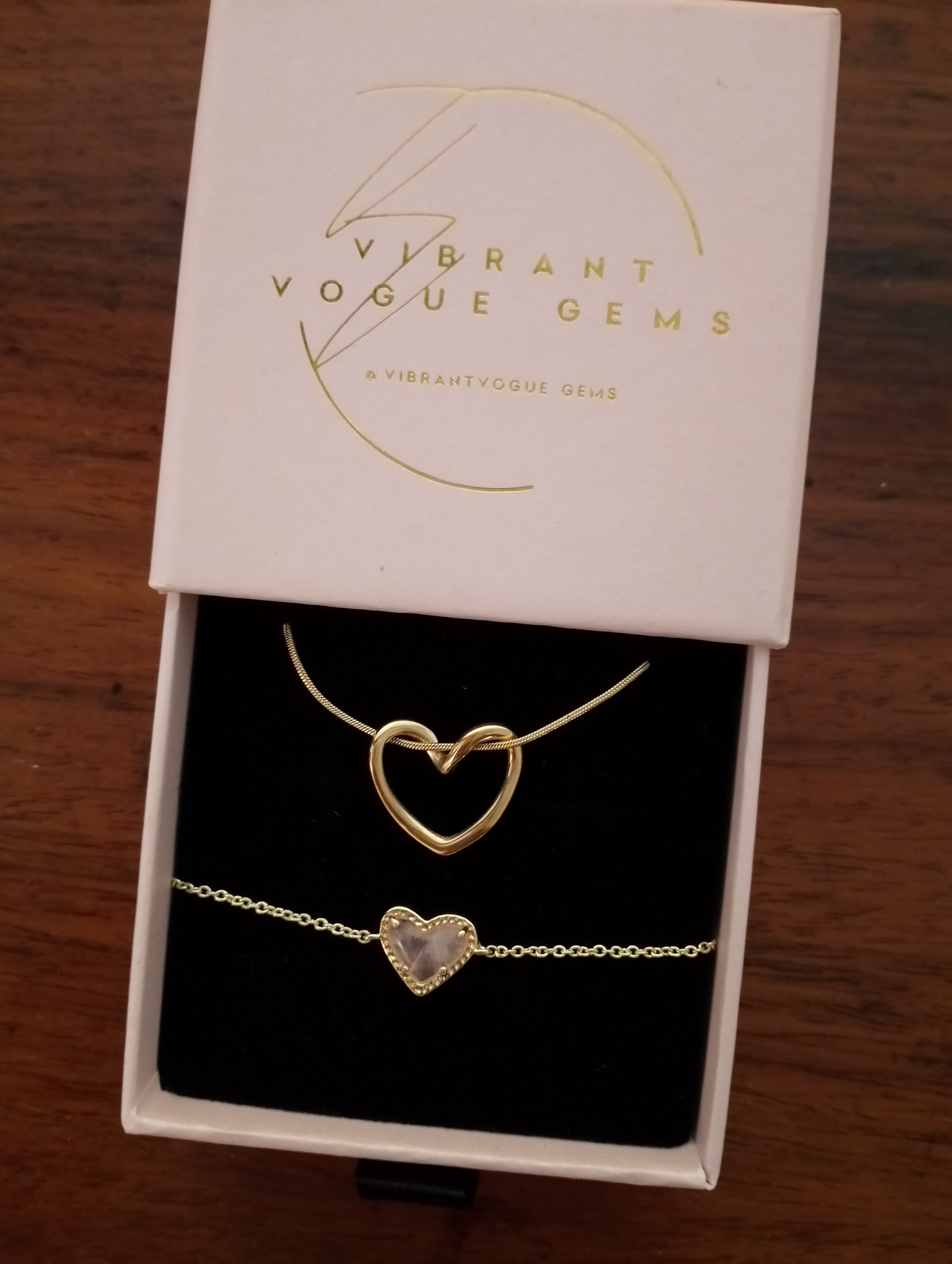 π Heart-to-Heart Necklace & Pink Quartz Love Bracelet Bundle π