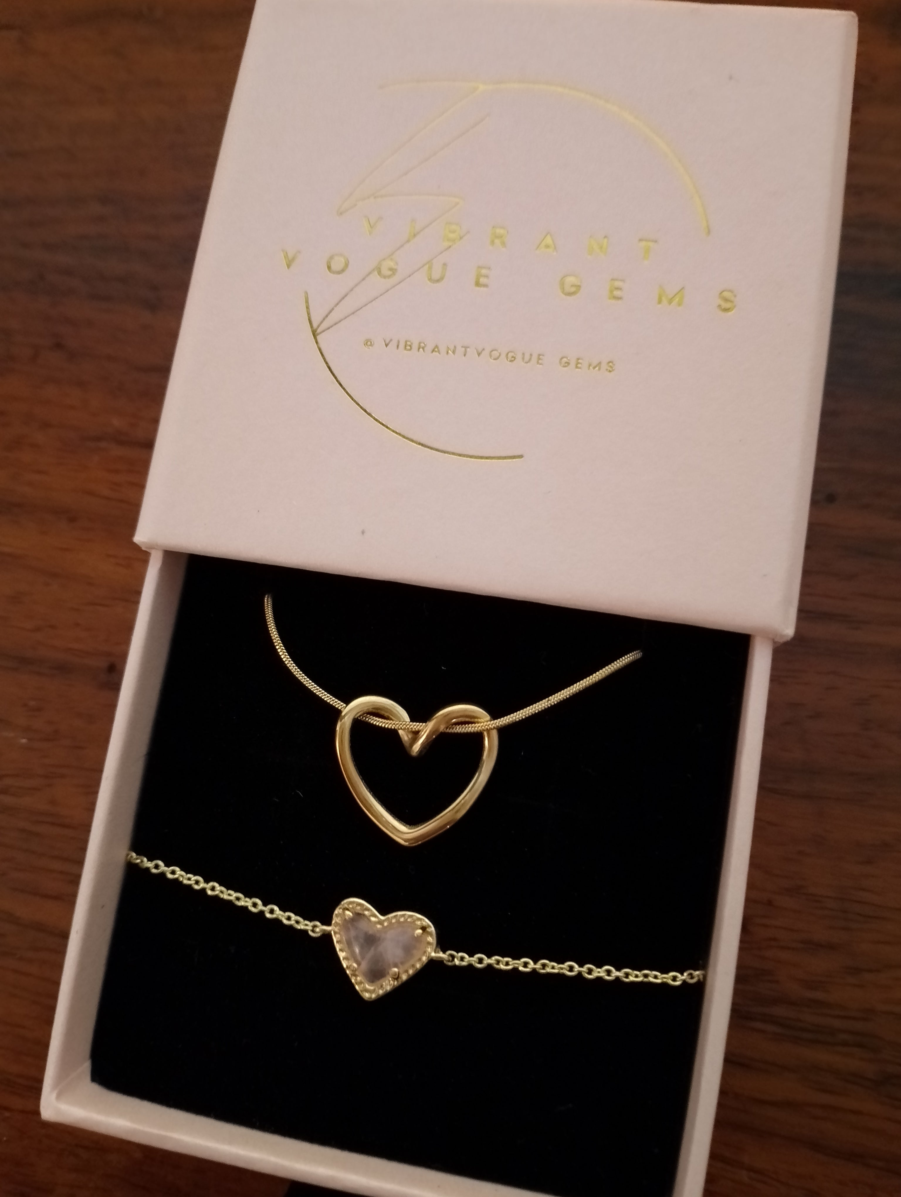 π Heart-to-Heart Necklace & Pink Quartz Love Bracelet Bundle π