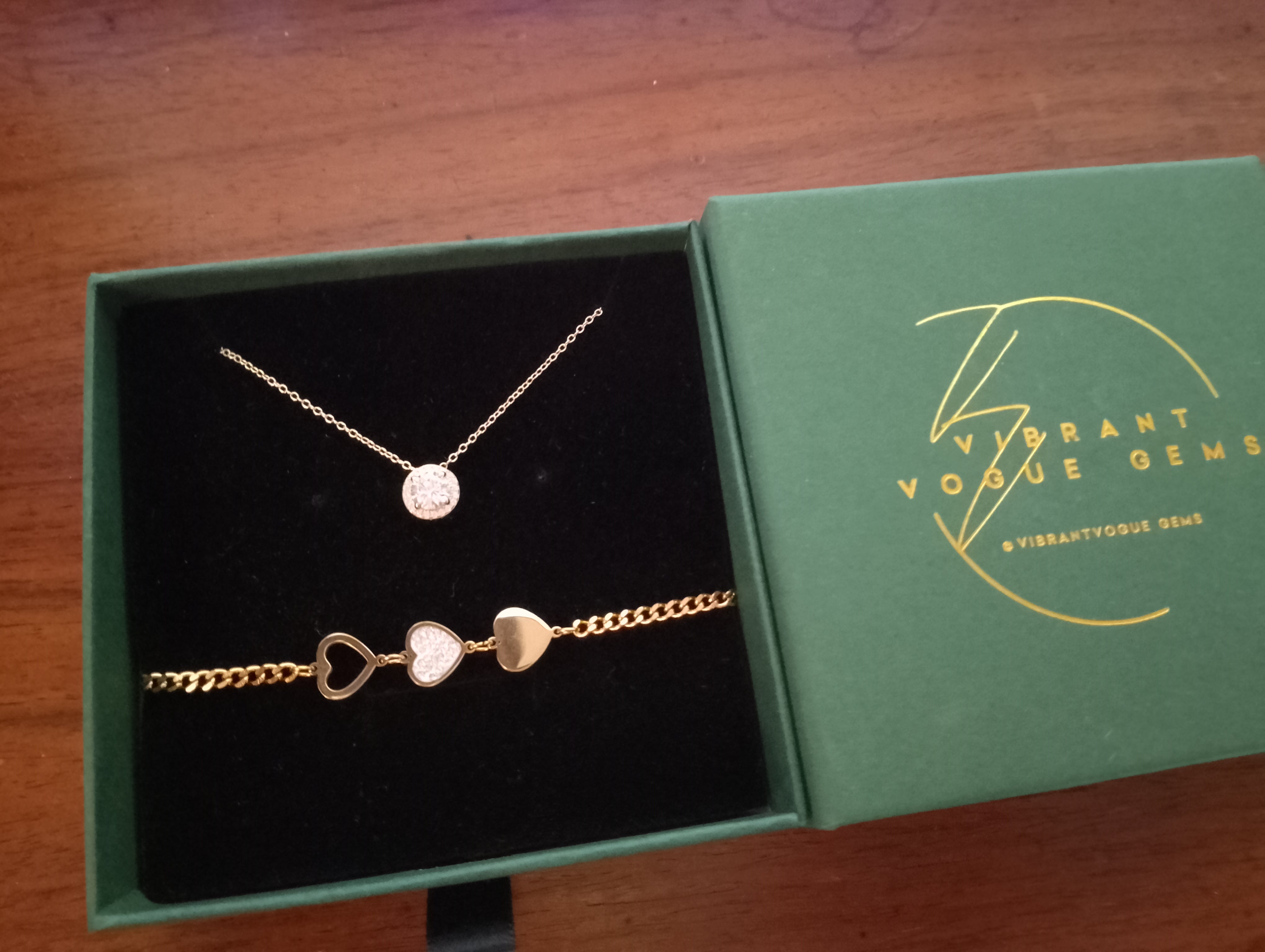 Timeless Sparkle Set - Solitaire Necklace & Heart Charm Bracelet 💎