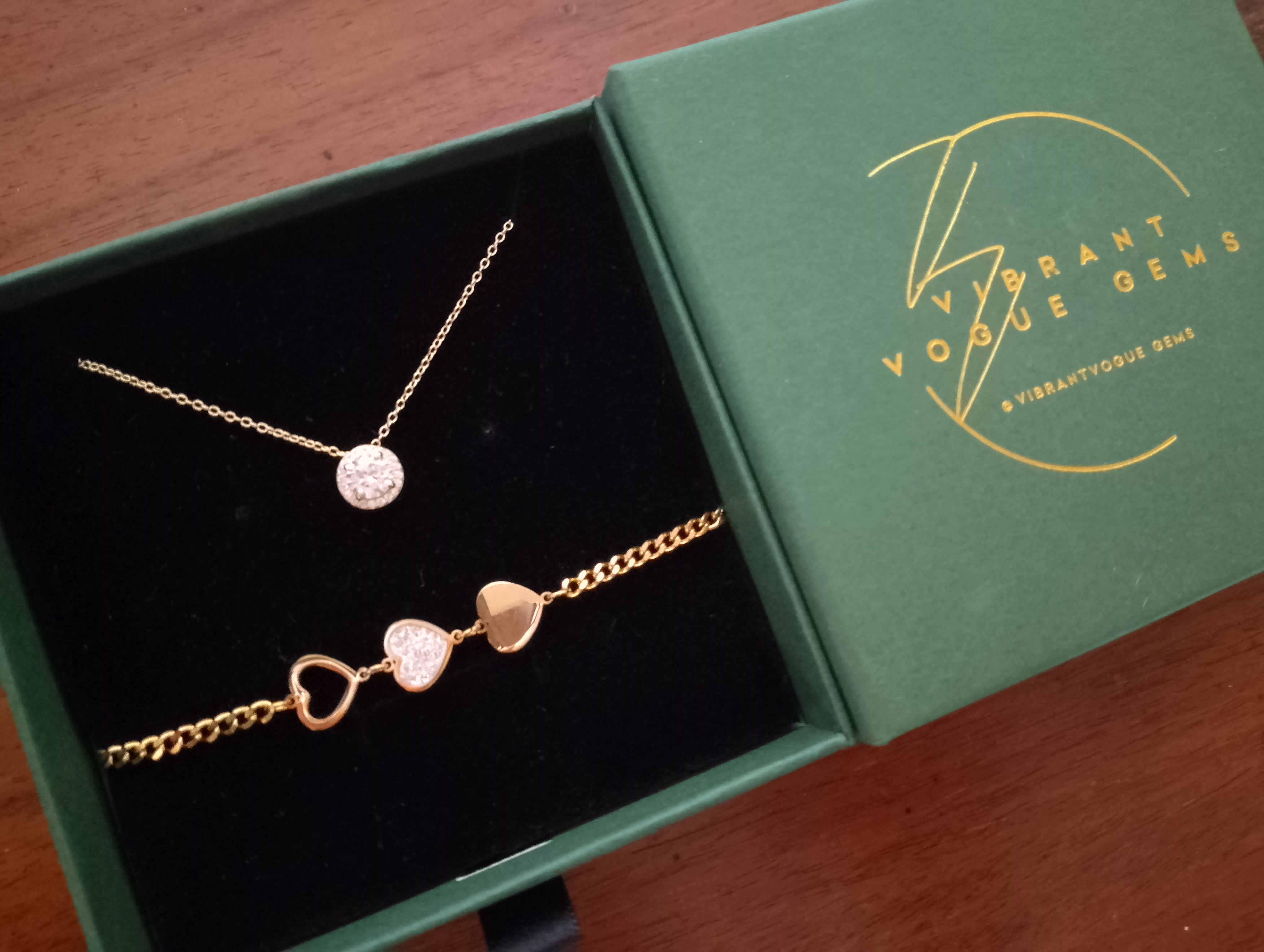 Timeless Sparkle Set - Solitaire Necklace & Heart Charm Bracelet 💎