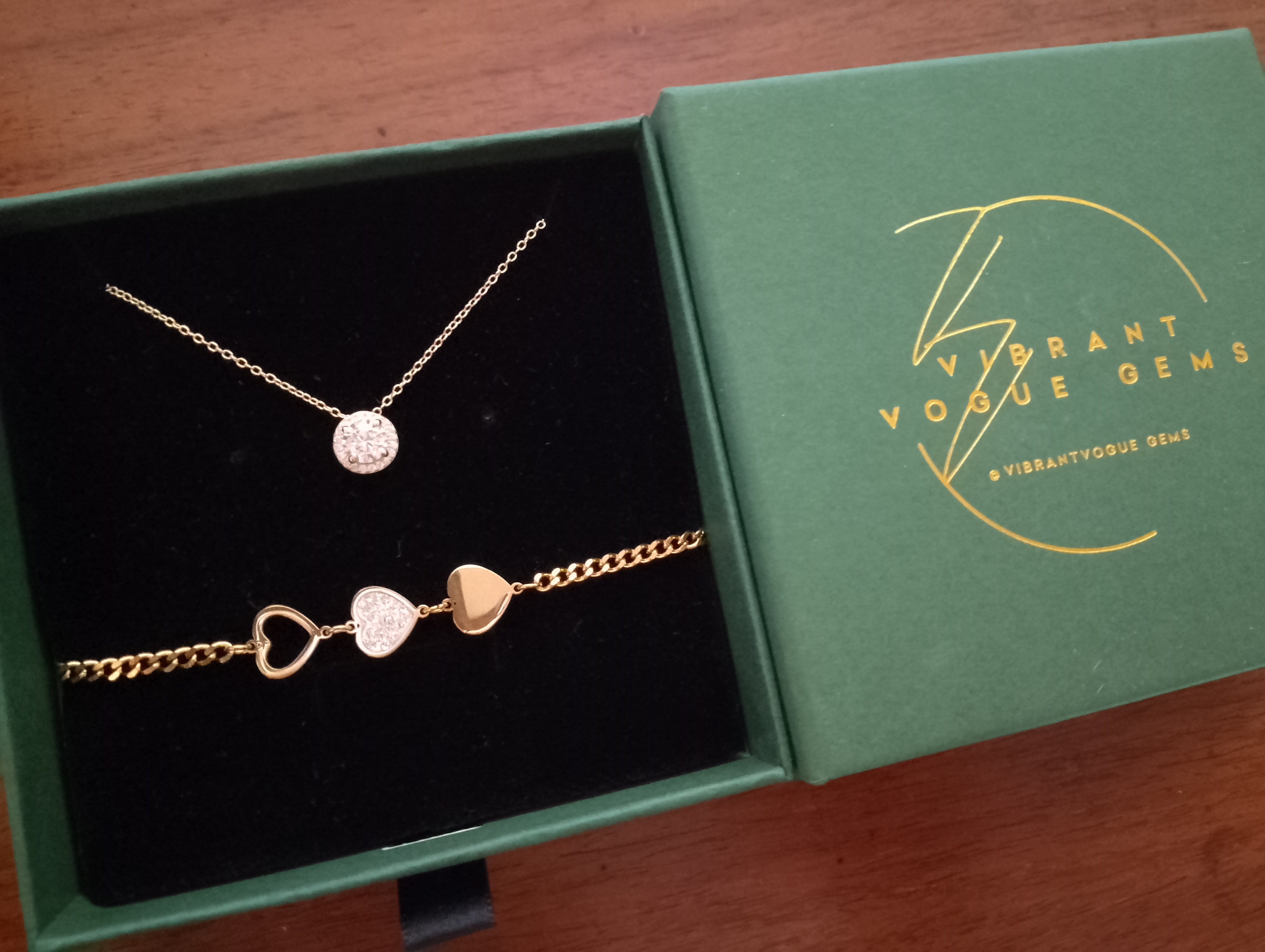 Timeless Sparkle Set - Solitaire Necklace & Heart Charm Bracelet 💎