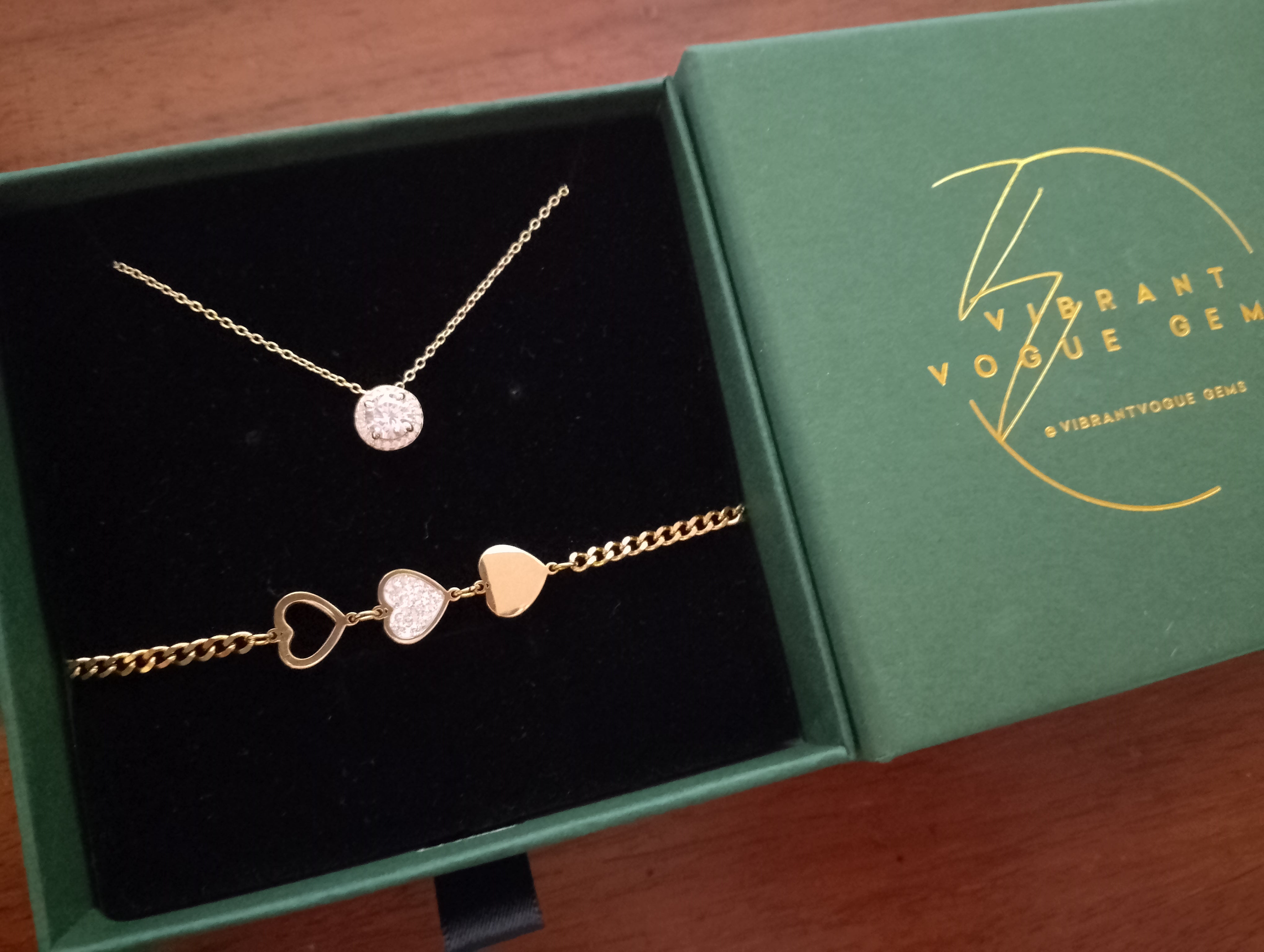 Timeless Sparkle Set - Solitaire Necklace & Heart Charm Bracelet 💎