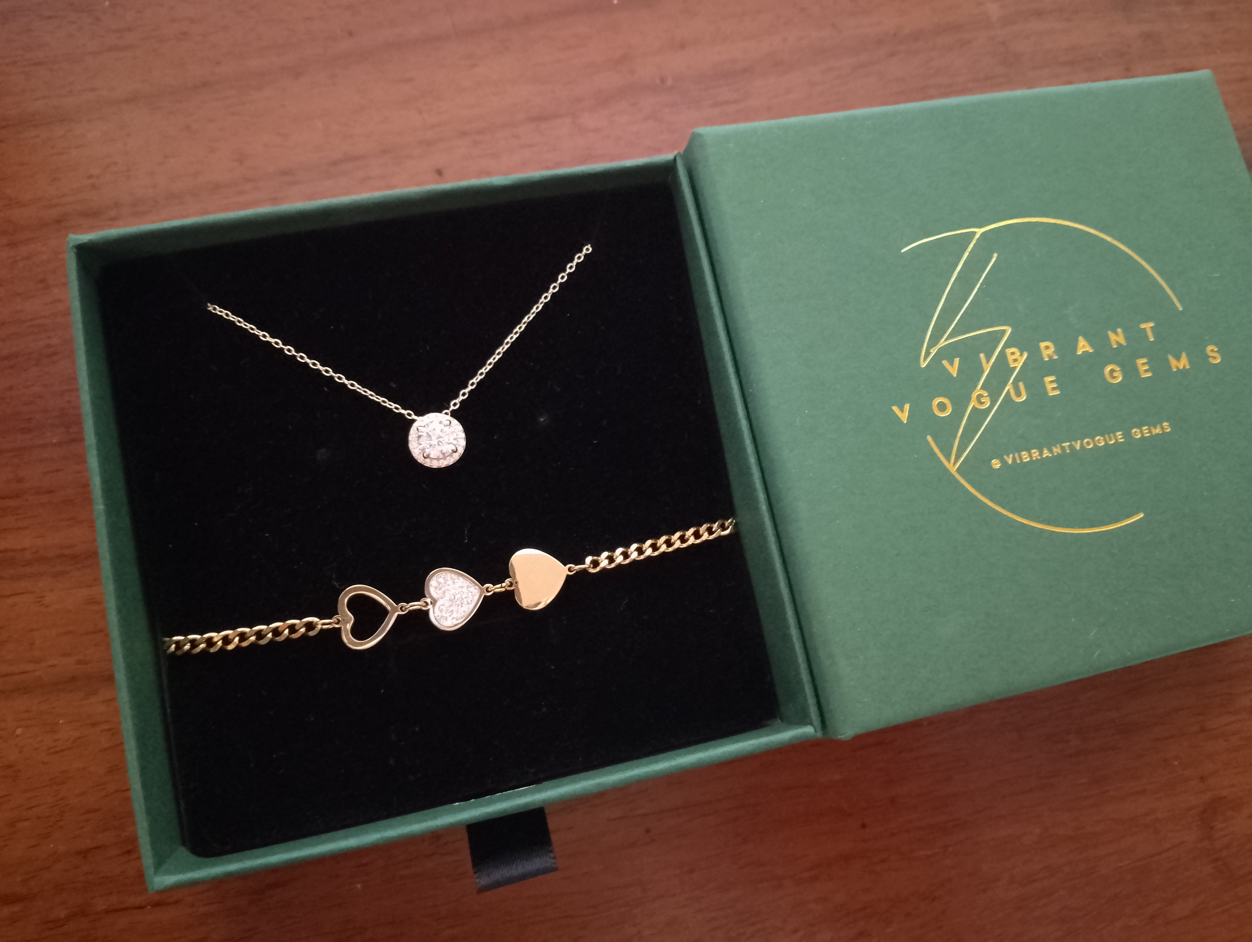 Timeless Sparkle Set - Solitaire Necklace & Heart Charm Bracelet 💎