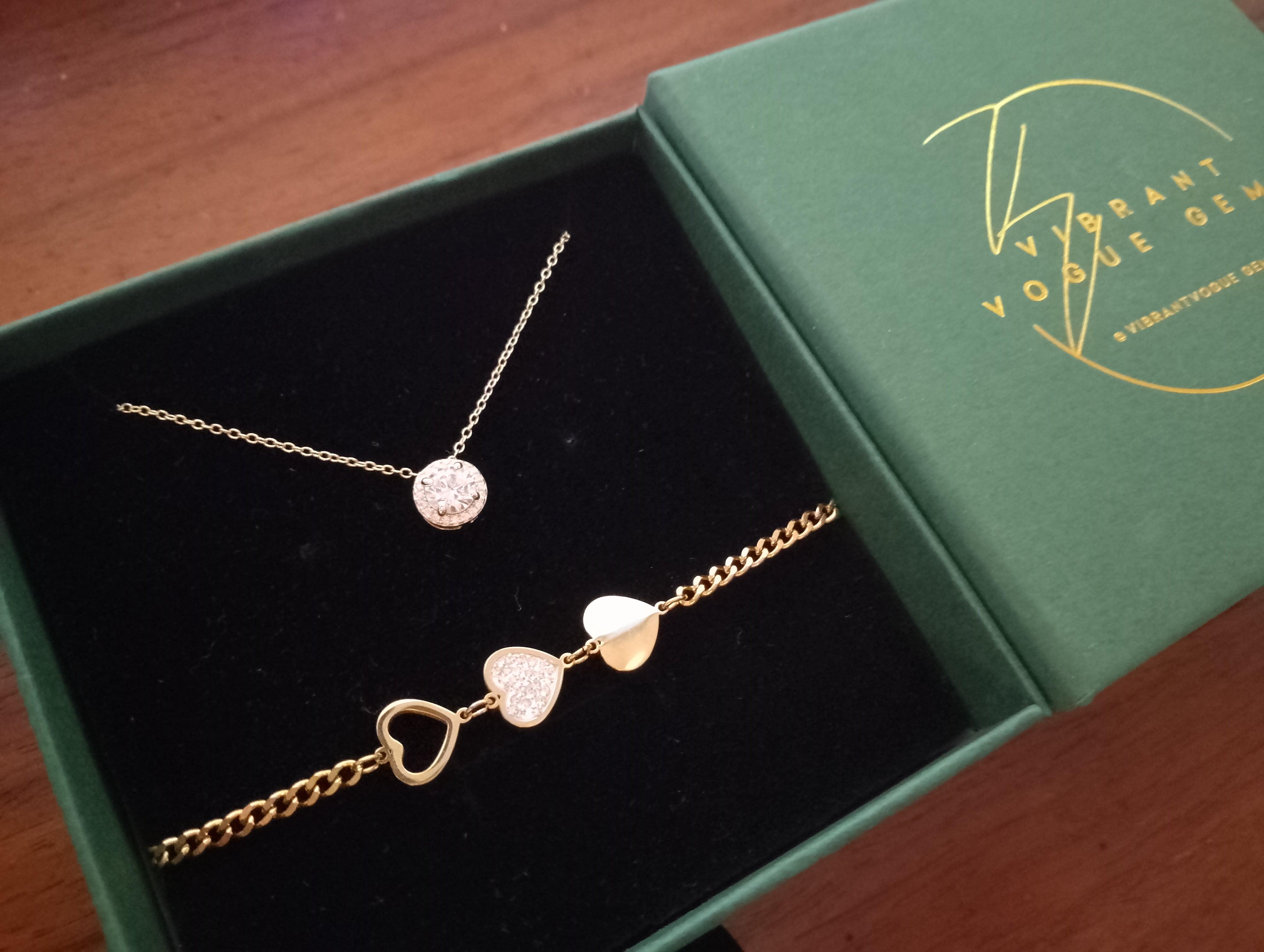 Timeless Sparkle Set - Solitaire Necklace & Heart Charm Bracelet 💎