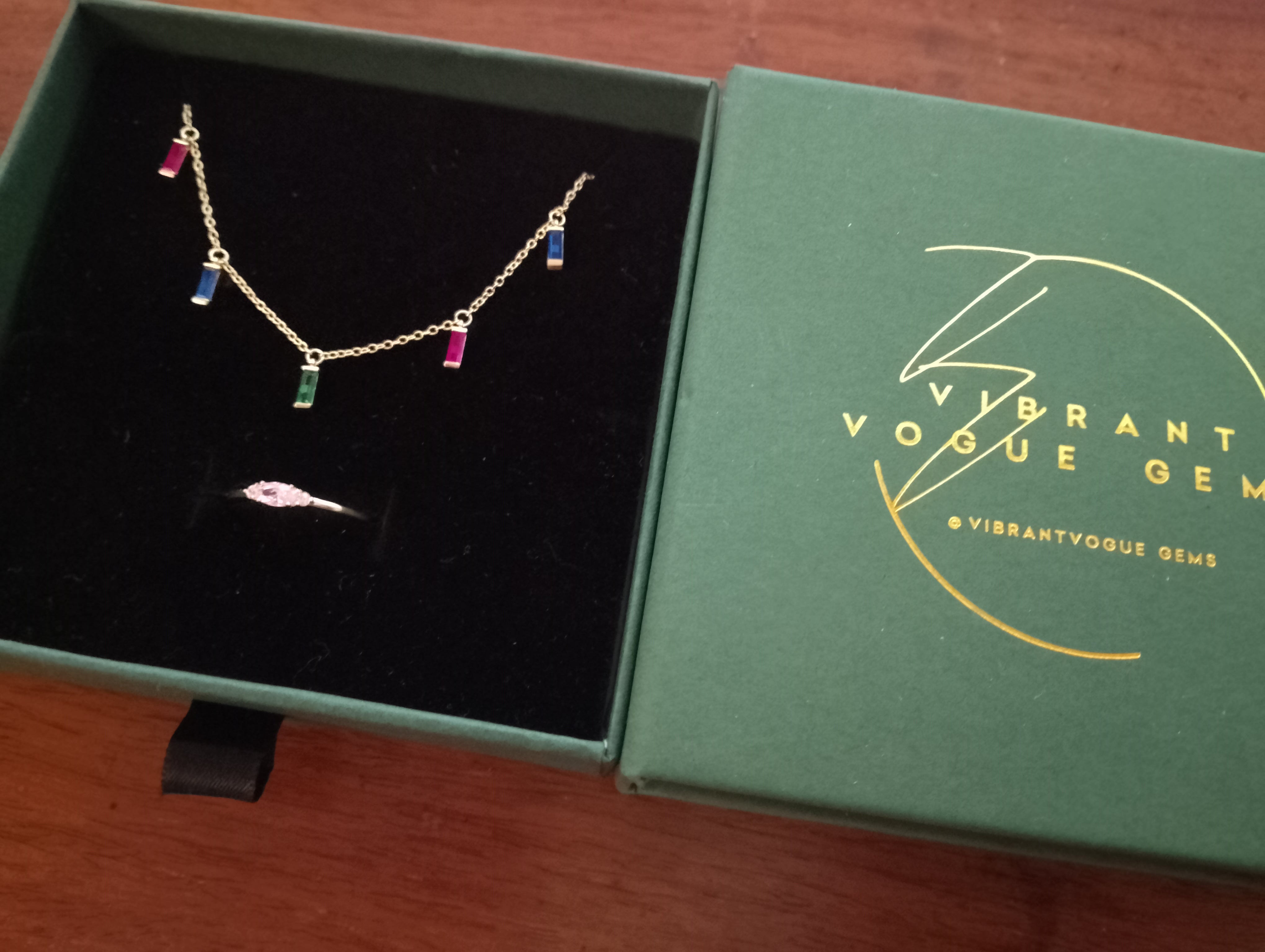 Radiant Bloom Jewelry Set – Necklace & Ring Duo