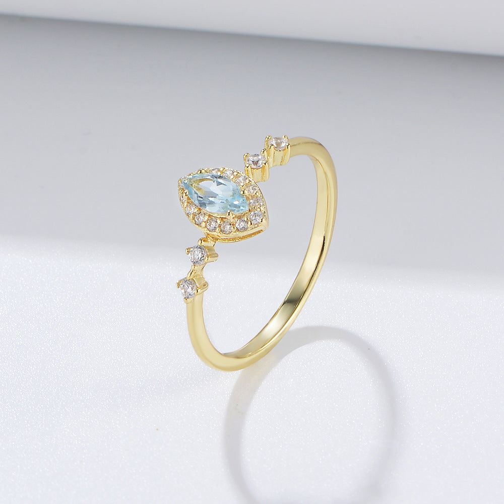 Sapphire Teardrop Radiance Ring