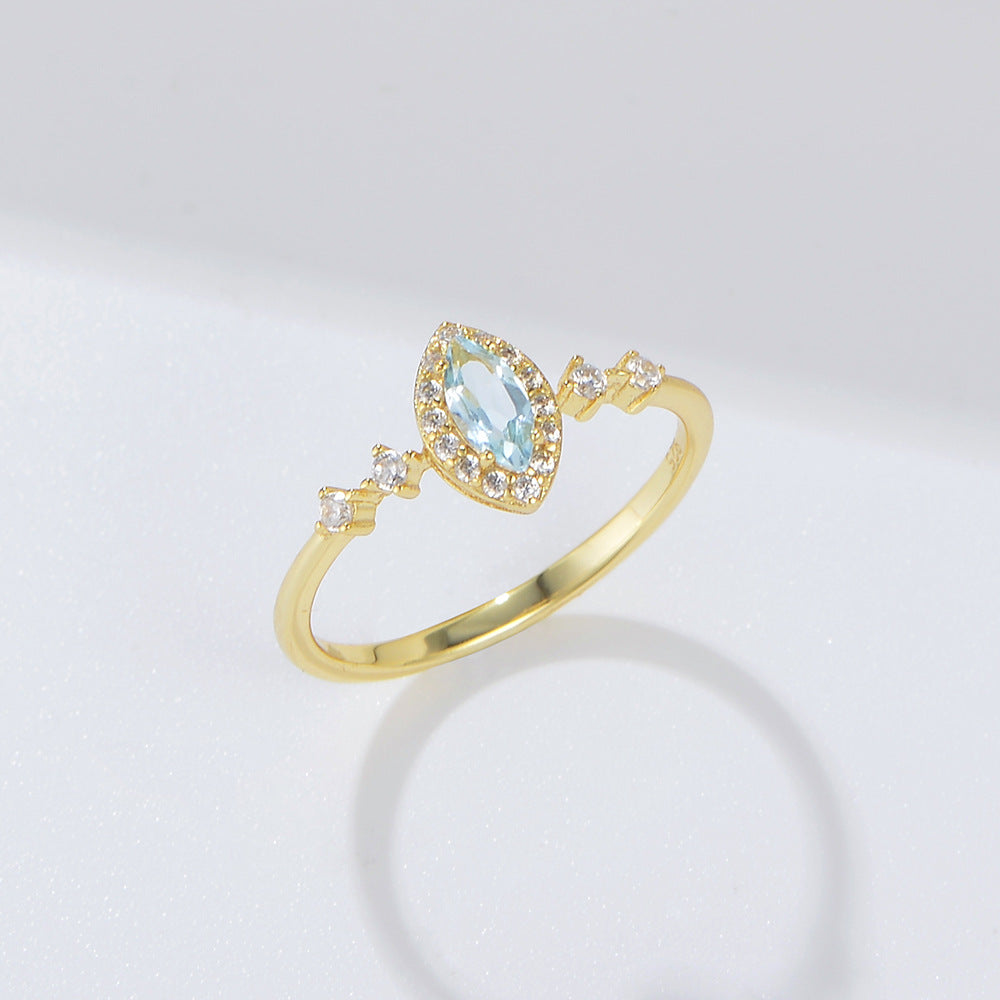 Celestial Aqua Jewelry Set β Ring & Earring Duo