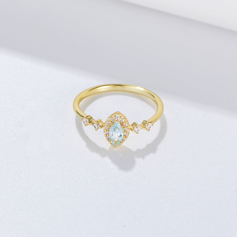 Celestial Aqua Jewelry Set β Ring & Earring Duo
