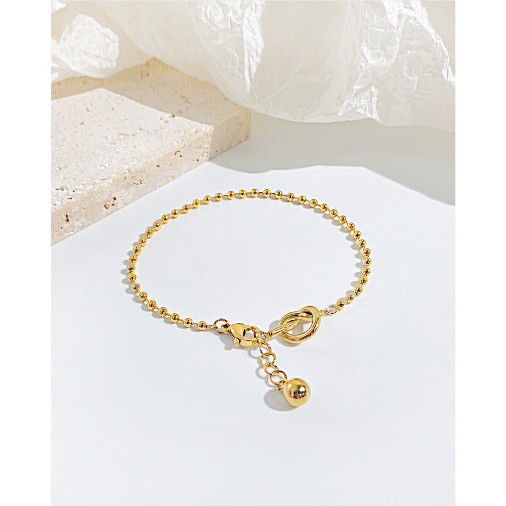 Golden Heart Necklace & Dainty Beaded Bracelet Bundle