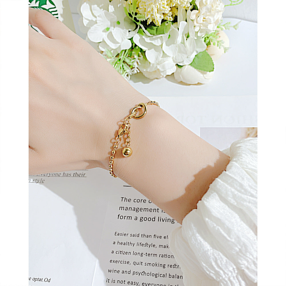 Golden Heart Necklace & Dainty Beaded Bracelet Bundle