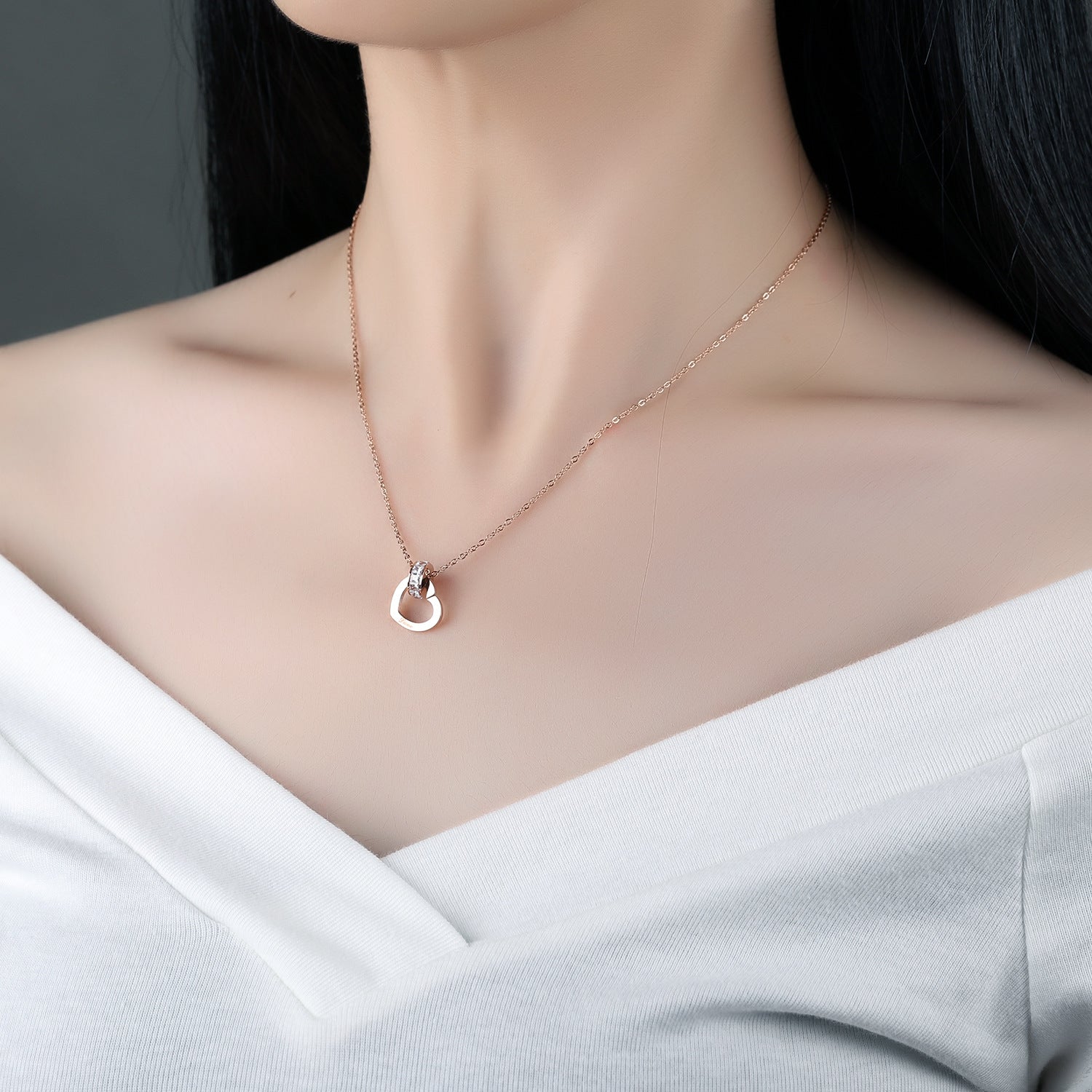 The Rosé Radiance Heart Necklace