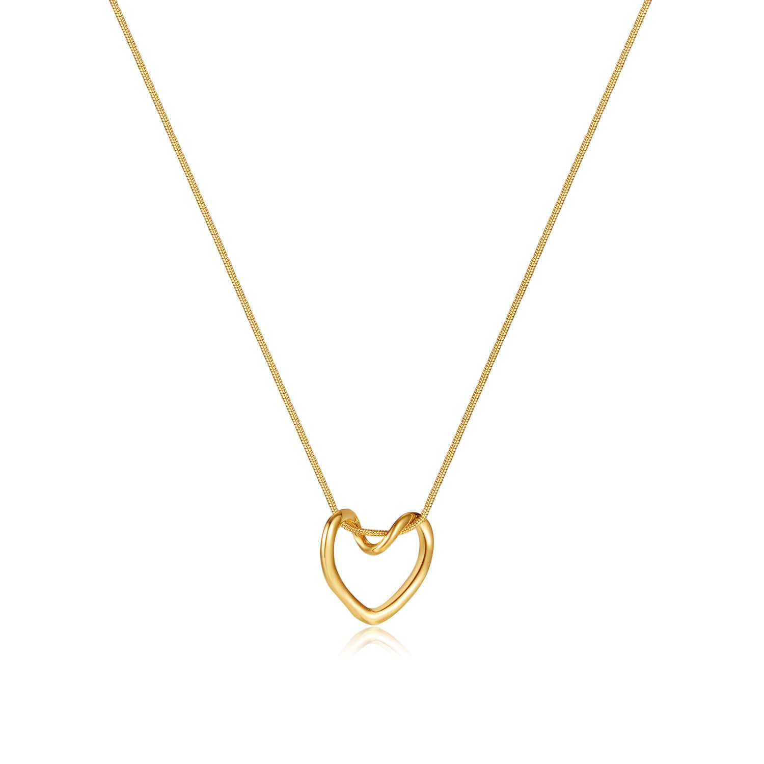 Golden Heart Necklace & Dainty Beaded Bracelet Bundle