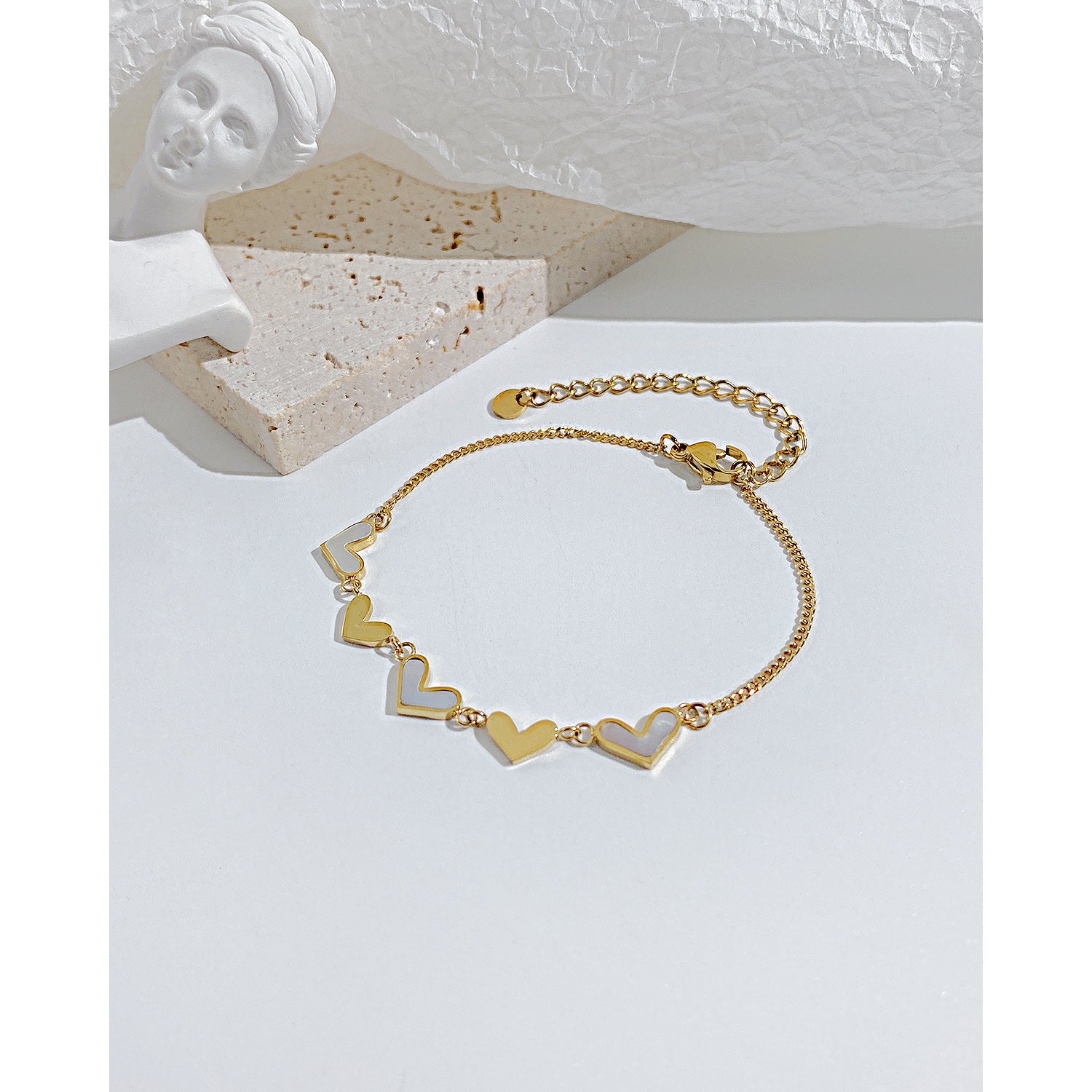 Golden Heart Chain Bracelet