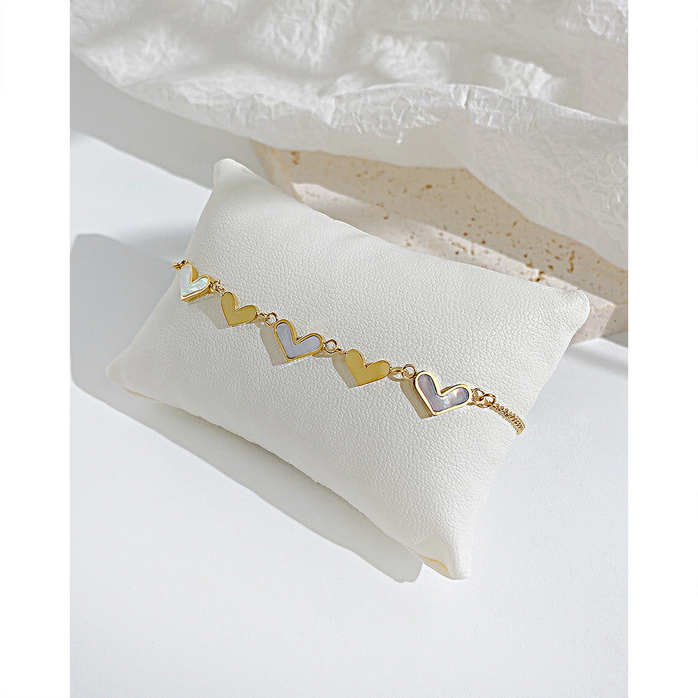 Golden Heart Chain Bracelet