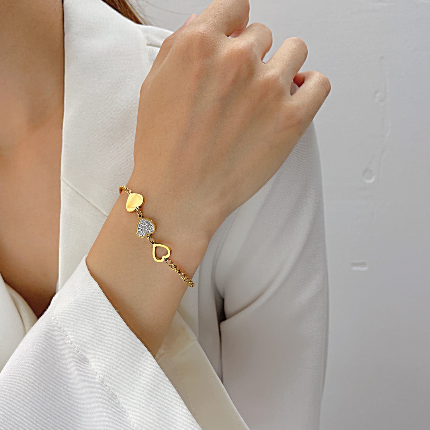 The Stellar Heart Trio Bracelet