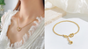 Golden Heart Necklace & Dainty Beaded Bracelet Bundle