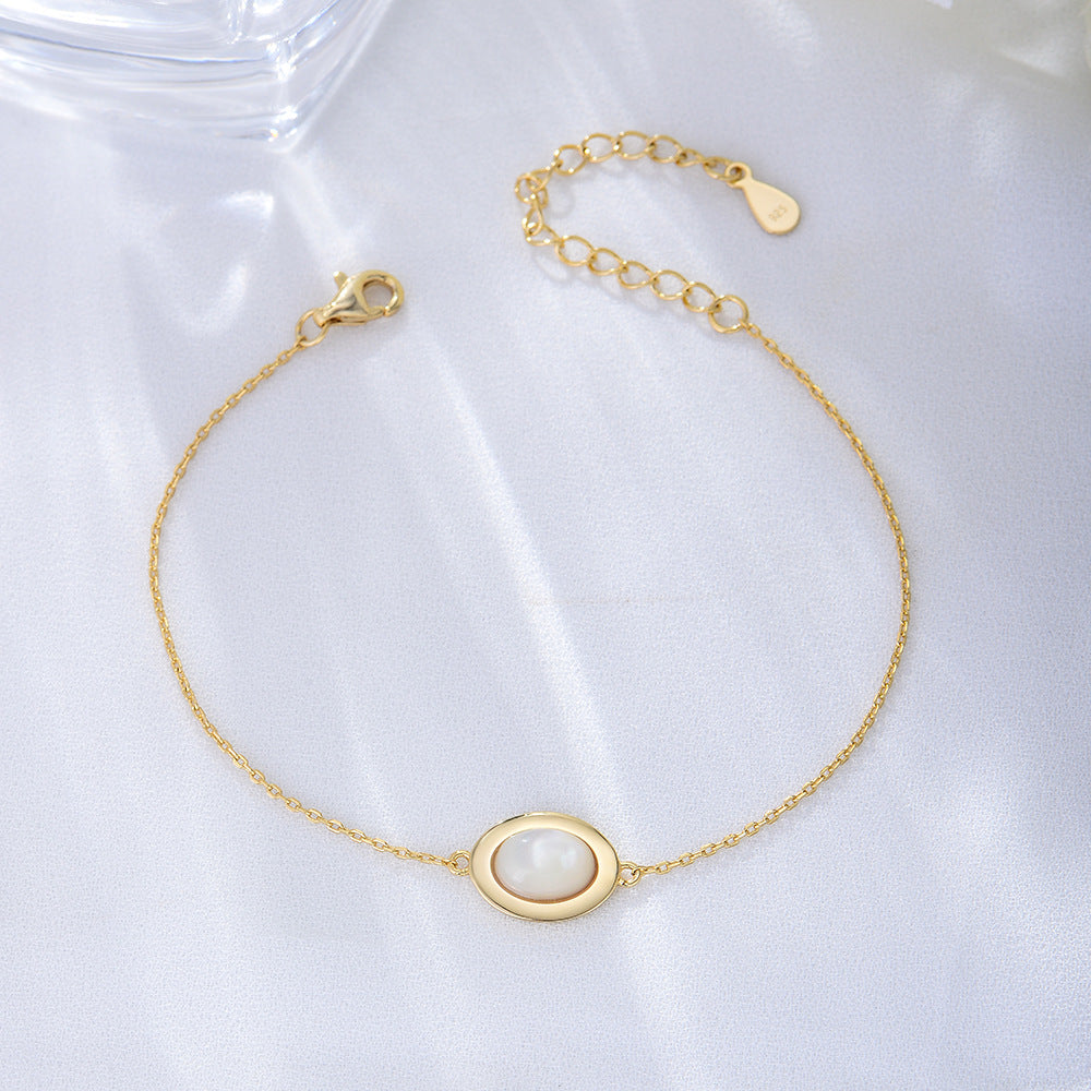 Pearl Elegance Duo: Oval Elegance Necklace & Serene Elegance Bracelet