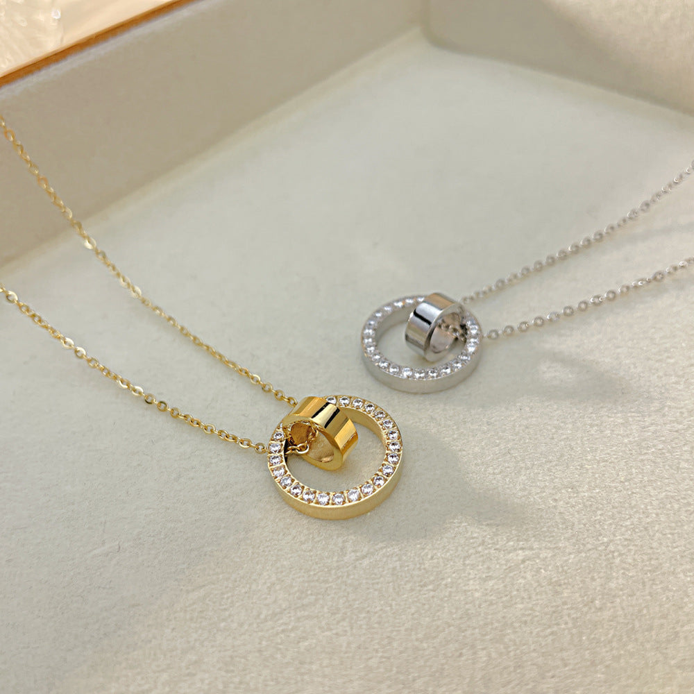 Elegant Duo: Ornate Halo Necklace & Caesar Leaf Ring Bundle