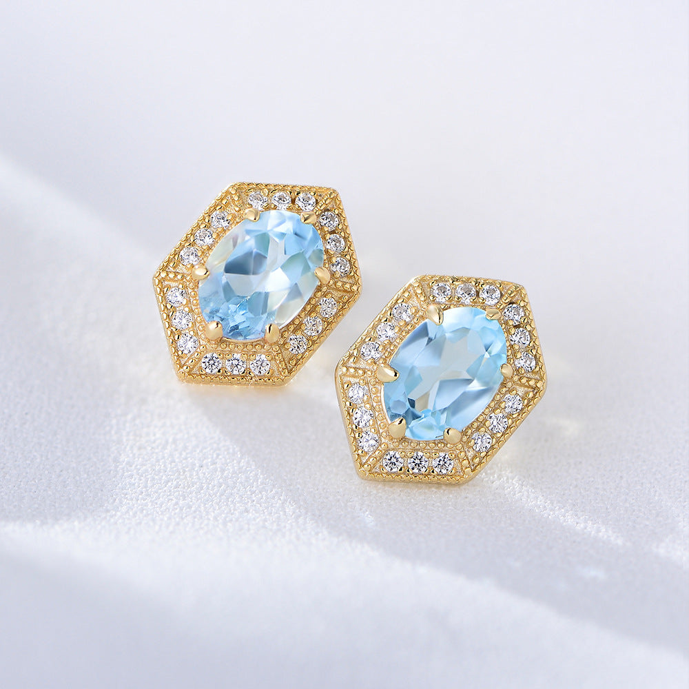 Celestial Aqua Jewelry Set – Ring & Earring Duo