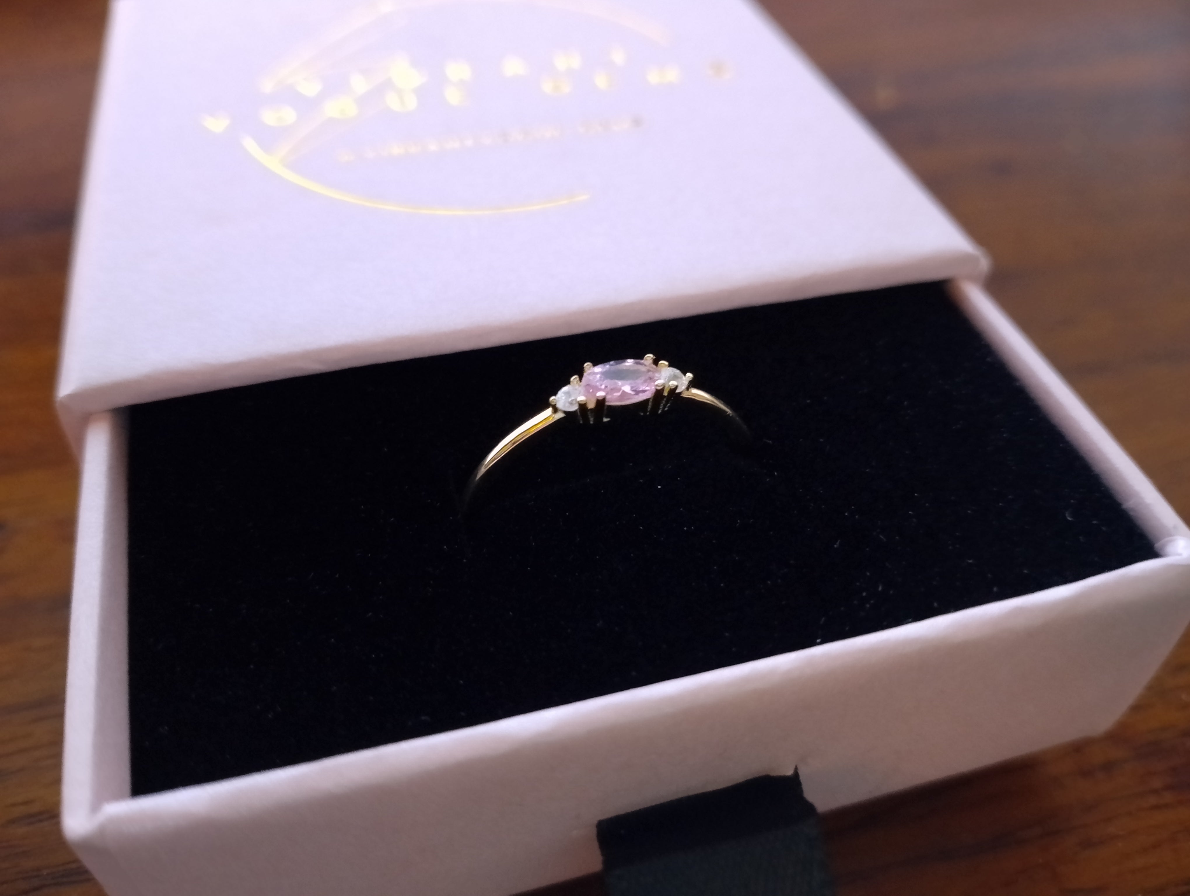 Pink Teardrop Radiance Ring