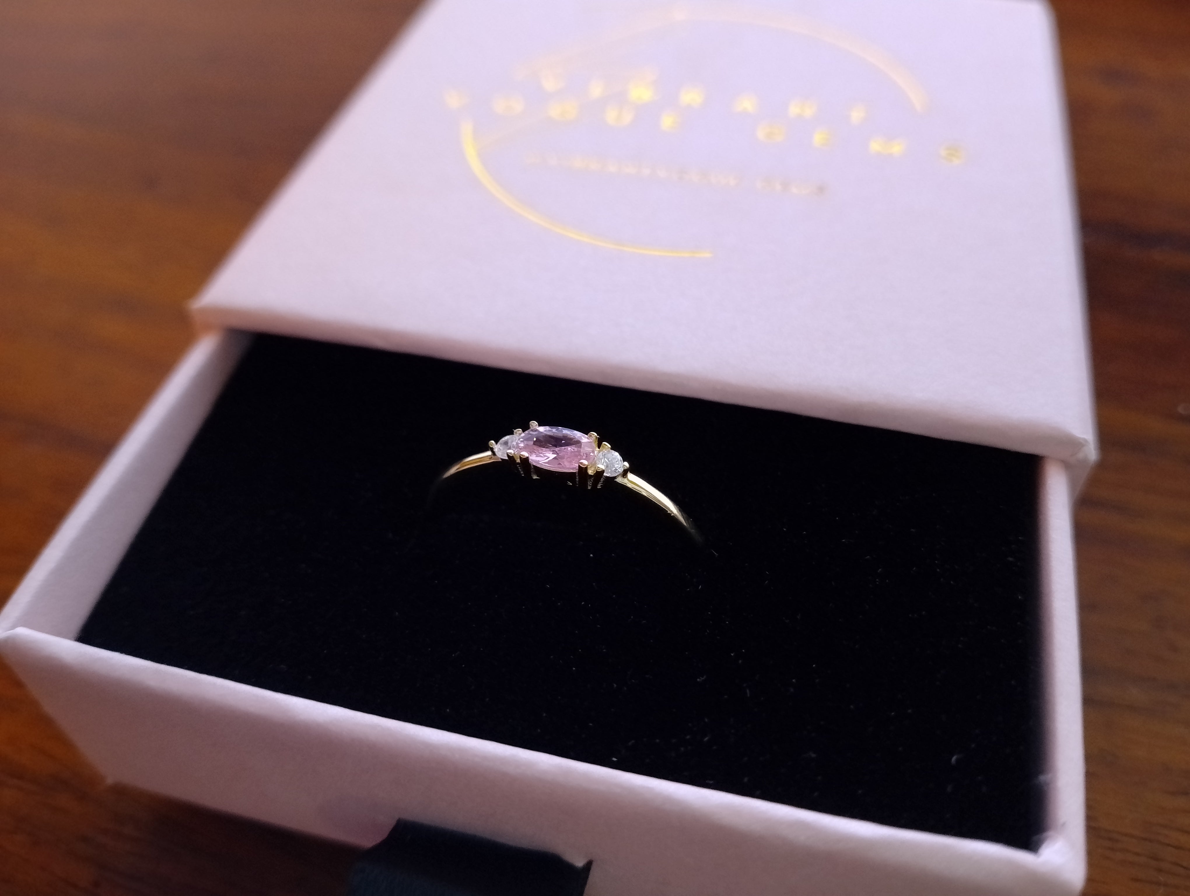 Pink Teardrop Radiance Ring