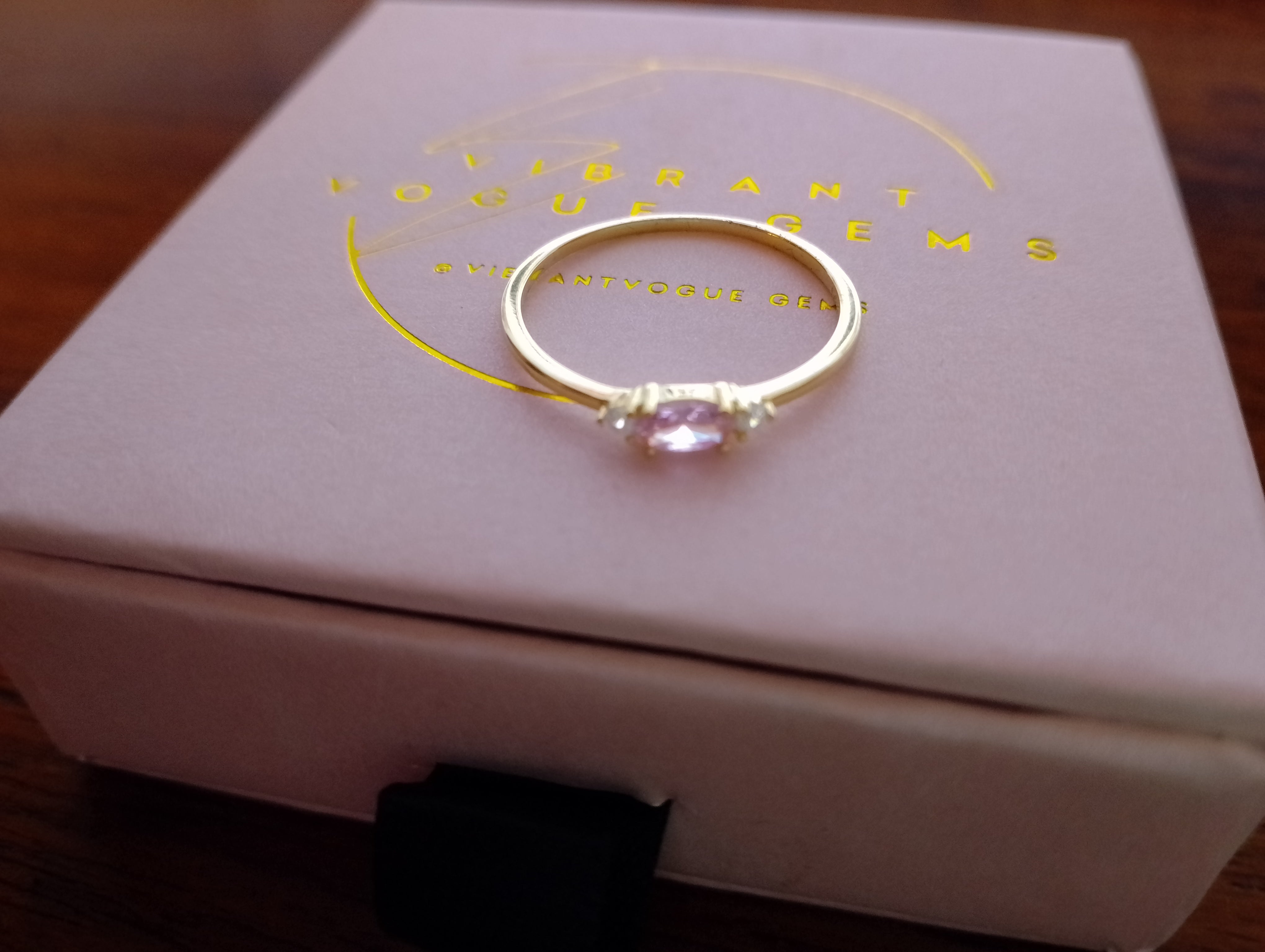 Pink Teardrop Radiance Ring