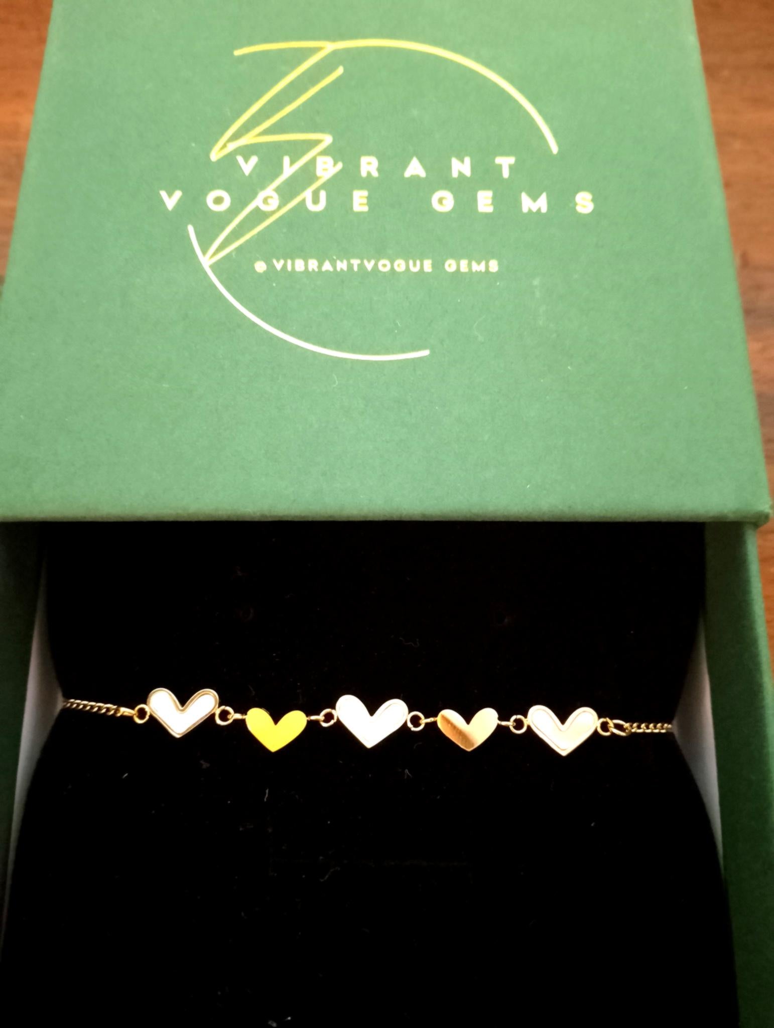 Golden Heart Chain Bracelet