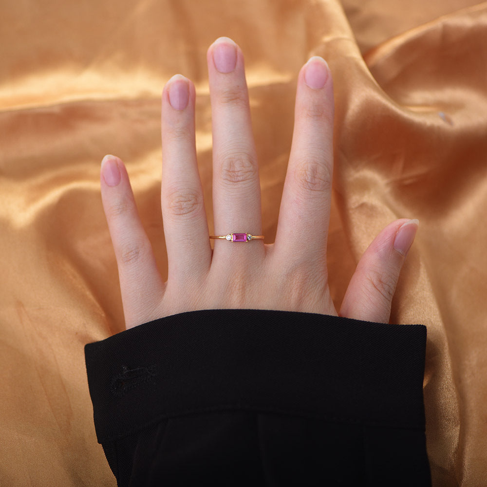 Elegant Frost Duo: Snowflake Blush Necklace & Radiant Rectangular Elegance Ring Bundle