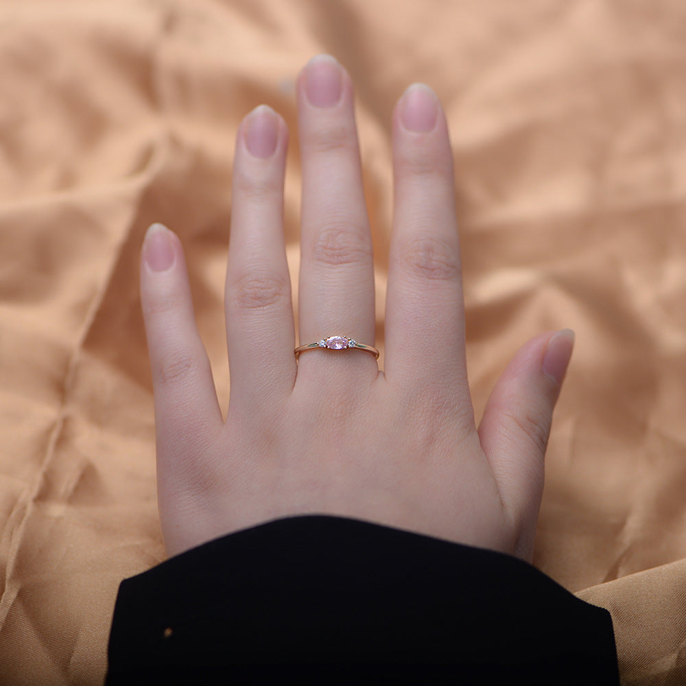 Pink Teardrop Radiance Ring